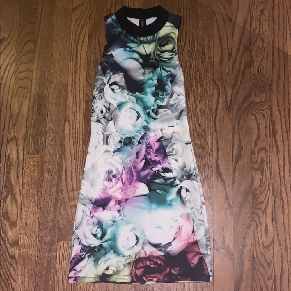 Lush Floral Mini Bodycon Dress